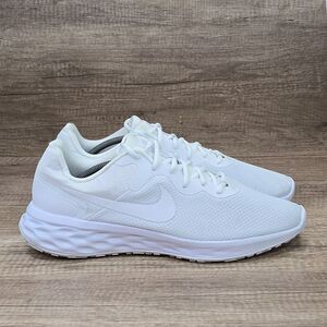 Nike Revolution 6 Next Nature Men's Sz 13 Tripple White Running Shoes DC3728-102